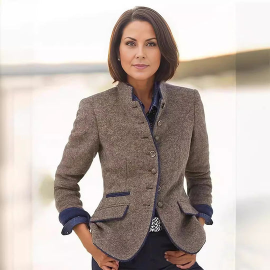 Damen Hochwertiger und eleganter Blazer mit Knopfdetails EB