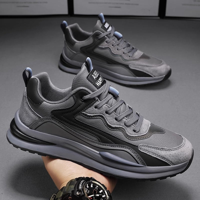 Herren sportive Chunky-Sneaker mit Wildleder- und Kunstlederoverlays, gepolstertem Einstieg und reaktiver Wellen-Zwischensohle EB