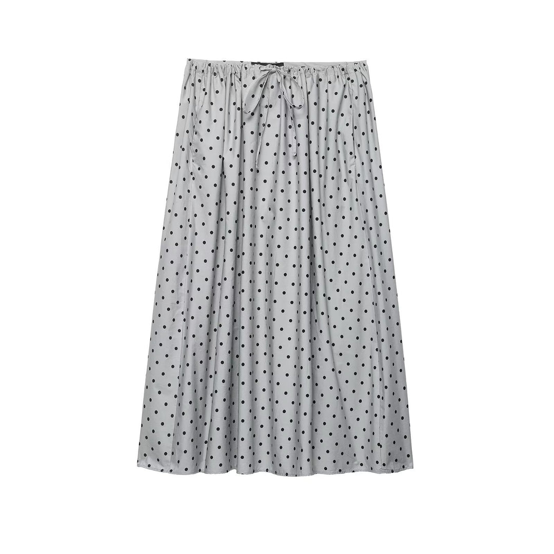 Damen Midi-Rock mit verspieltem Punkte-Design und elastischem Taillenzug EB