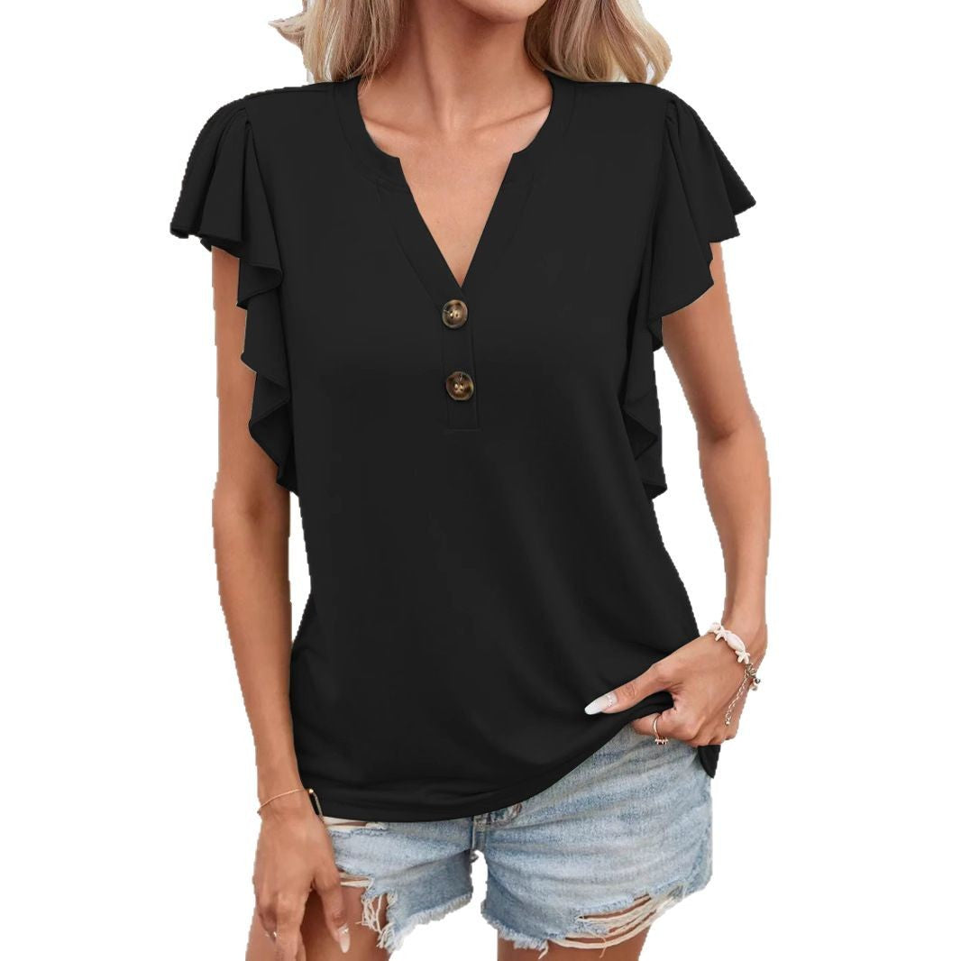Damen T-Shirt mit Rüschendetails EB