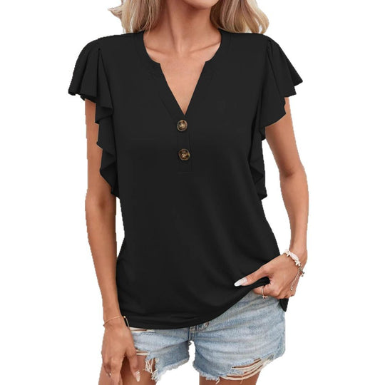 Damen T-Shirt mit Rüschendetails EB
