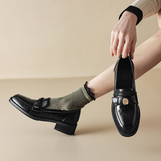 Damen Elegante Mokassins mit dekorativer Schnalle und flexiblem Komfort EB