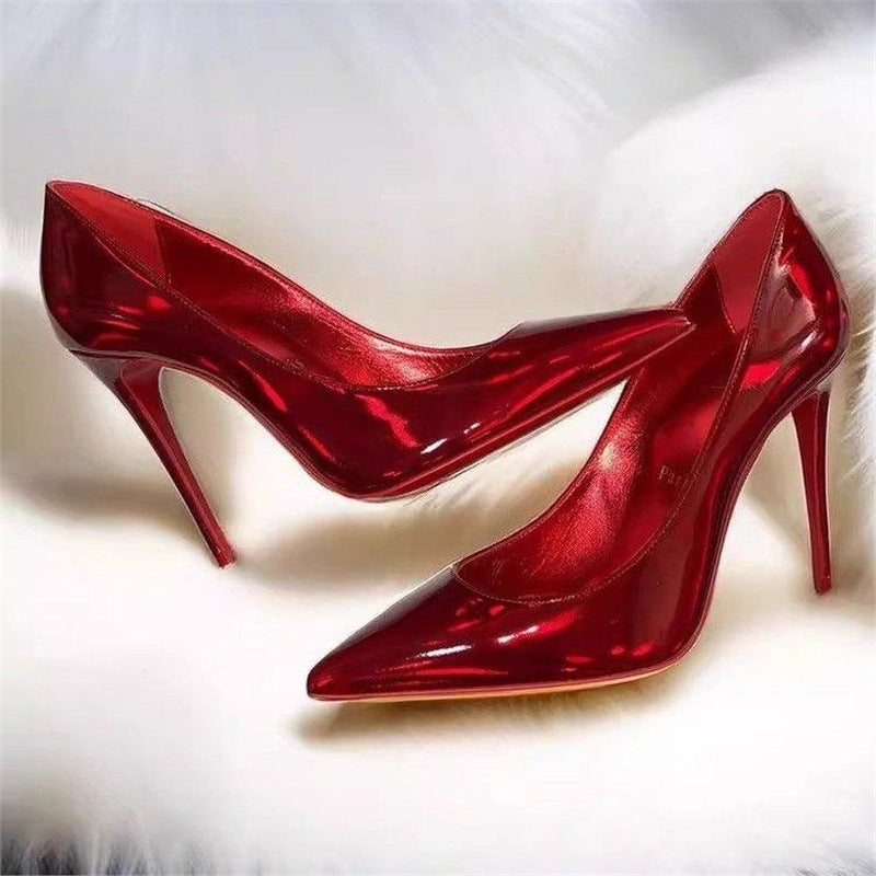 Damen Stiletto-Pumps mit glänzender Oberfläche EB