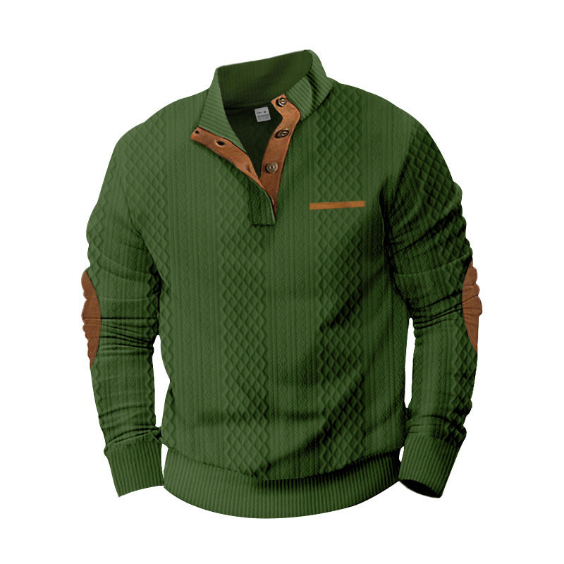 Herren Strickpullover mit modernem Kragen und strukturierter Oberfläche EB