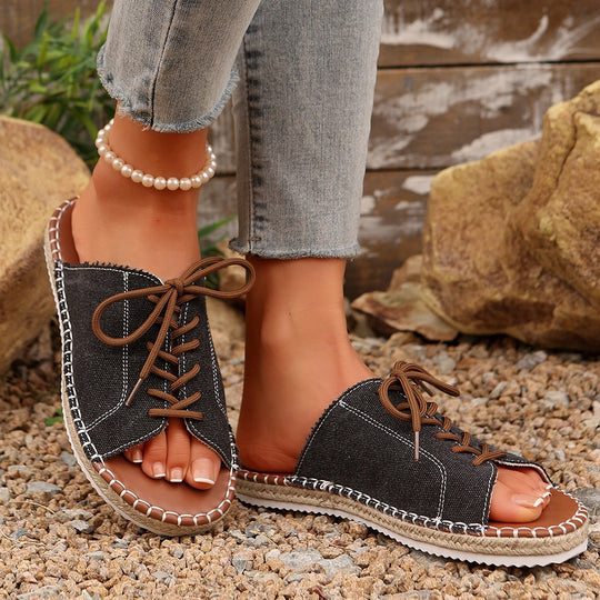Damen Schnürsandalen im lässigen Design mit Komfortsohle EB