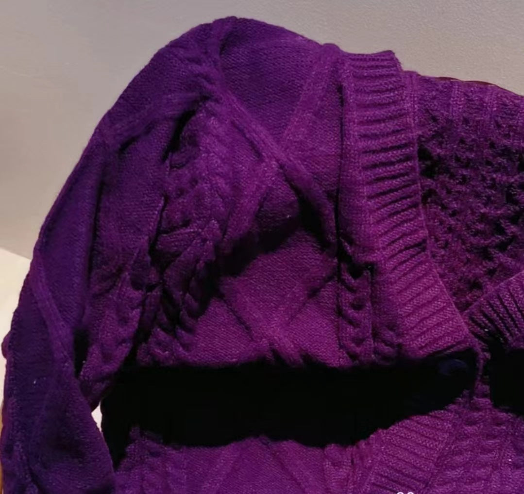 Damen Grob gestrickte Cardigan mit dekorativen Sternen EB