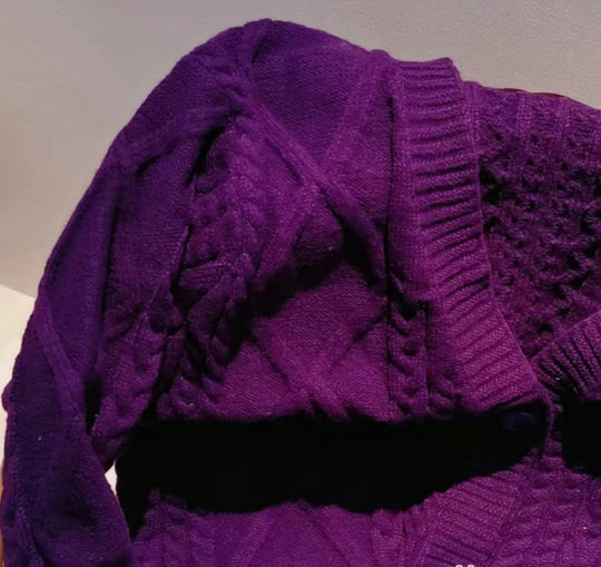 Damen Grob gestrickte Cardigan mit dekorativen Sternen EB
