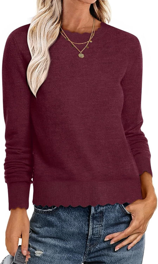 Damen Sweater mit Wellenkante EB