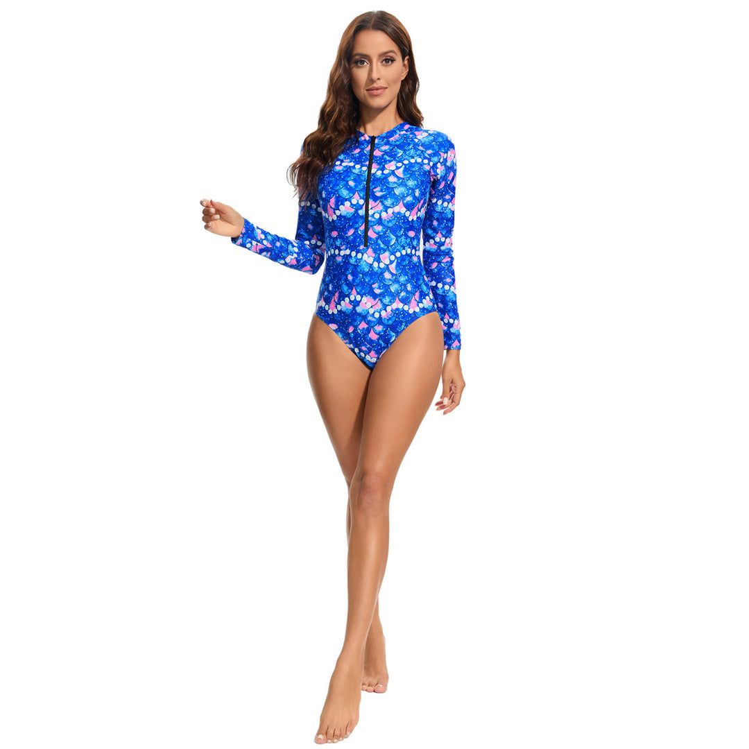 Damen Sportlicher Langarm-Badeanzug mit UV-Schutz EB