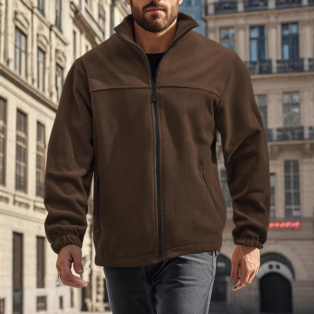 Herren Fleecejacke mit hohem Kragen EB