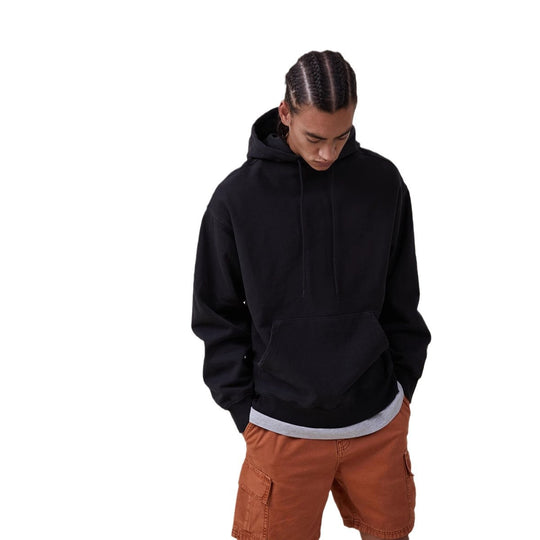 Damen nan oversized Kapuzenpulloverkleid mit Kängurutasche, verlängerter Silhouette und weichem French-Terry EB