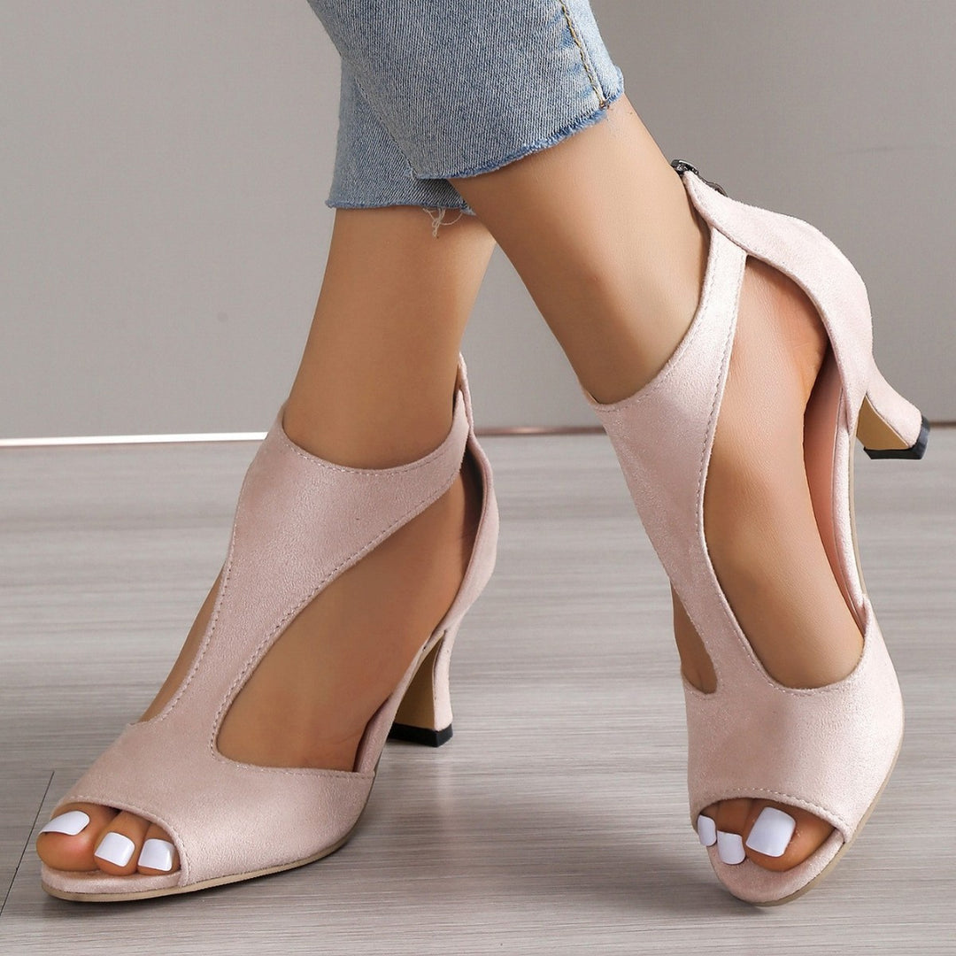 Damen Absatzsandalen mit offenen Riemen und modischem Schnürdesign EB