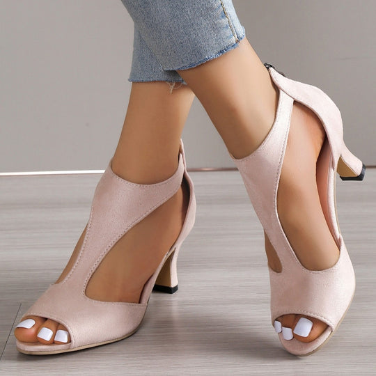 Damen Absatzsandalen mit offenen Riemen und modischem Schnürdesign EB