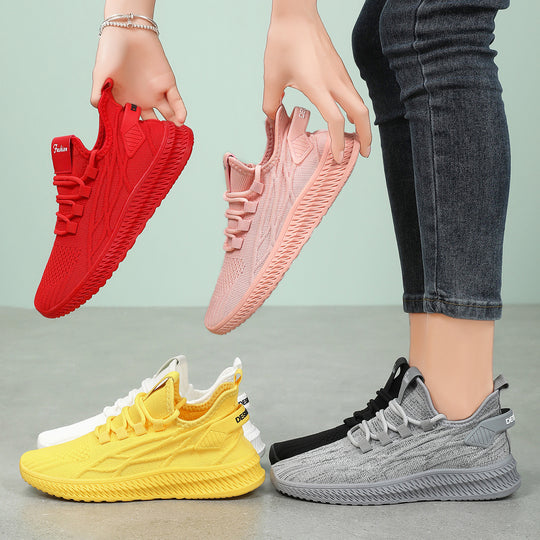 Damen Sportliche Elastische Sneakers mit atmungsaktivem Obermaterial EB