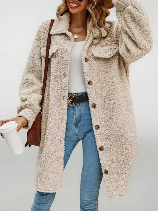 Damen Weiche und kuschelige Oversized-Jacke EB