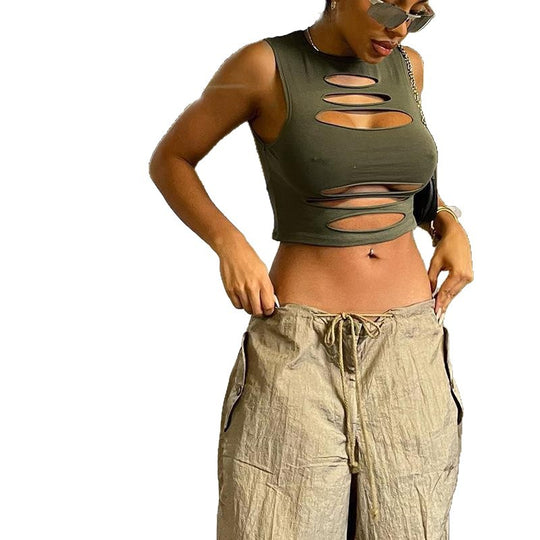 Damen Cut-Out Crop-Top EB
