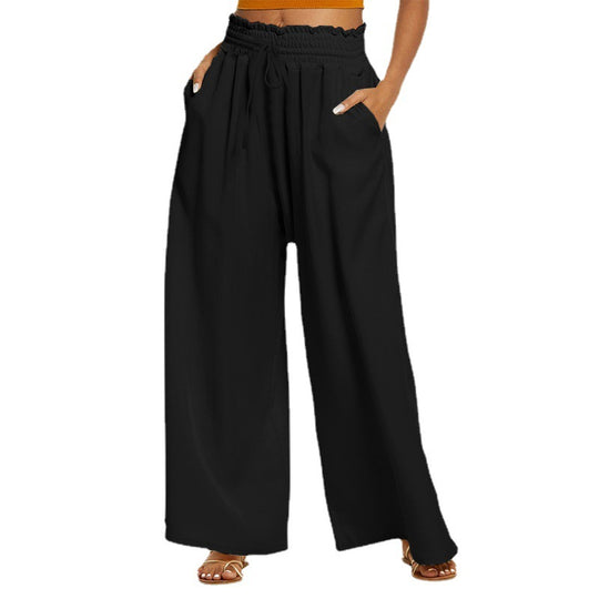 Damen Weite Freizeithose mit elastischem Bund und praktischen Taschen EB