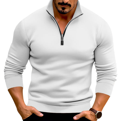 Herren Strickpullover mit halbem Reißverschluss und bequemem Schnitt EB