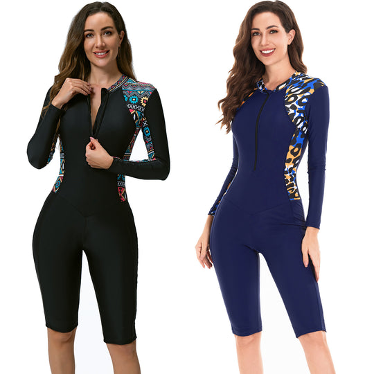 Damen Sportlicher Langarm-Schwimmanzug EB