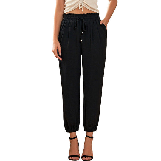 Damen Lässige Freizeithose mit Elastischem Bund und Praktischen Taschen EB
