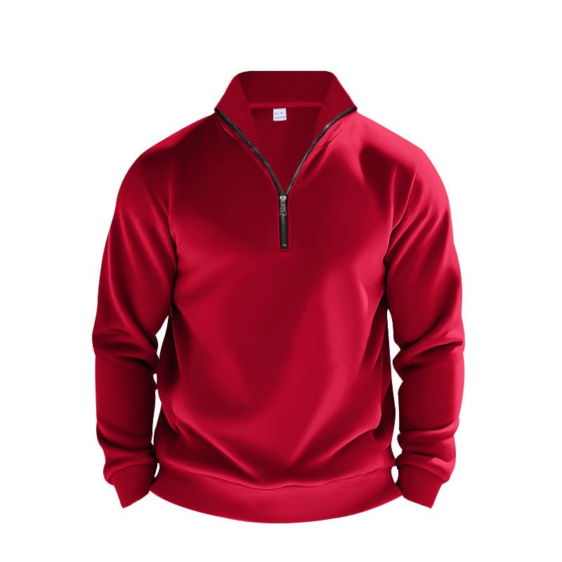 Herren Sweatpullover mit halbem Reißverschluss und atmungsaktiver Struktur EB