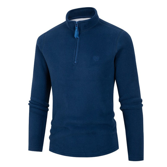 Herren Fleece Pullover mit Stehkragen und Reißverschluss EB