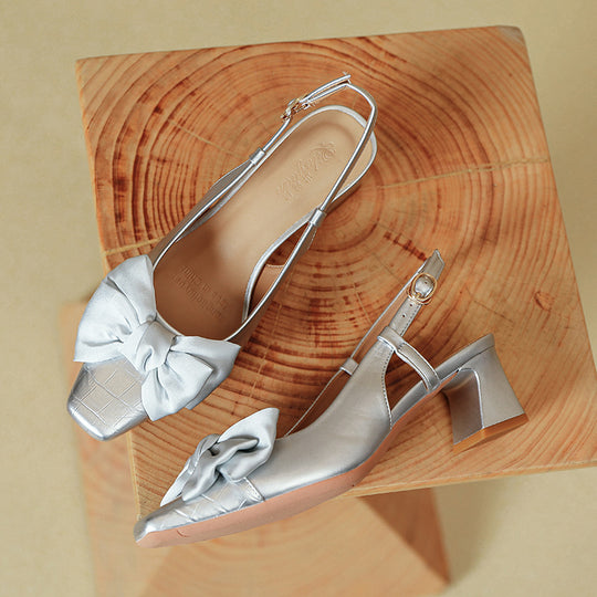 Damen Slingback-Pumps mit Schleife EB