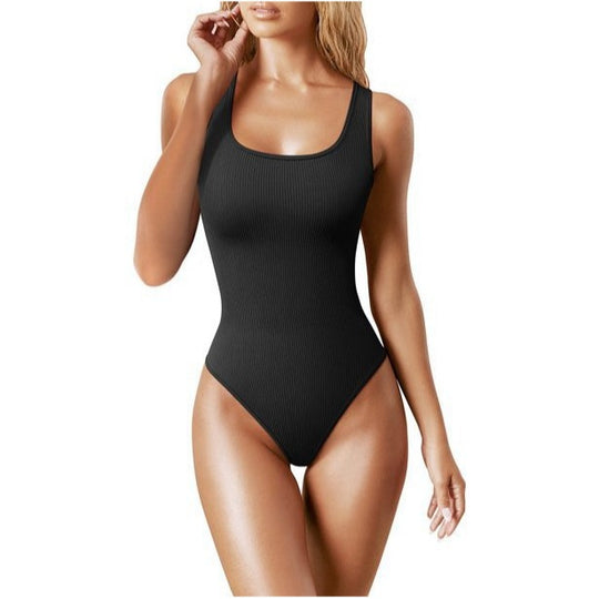 Damen Stylischer Einteiler mit Rippstruktur EB