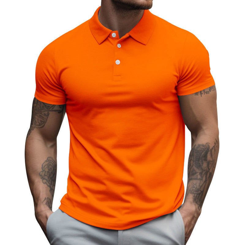 Herren nan tailliertes elastisches Piqué-Poloshirt mit klassischem Kragen EB