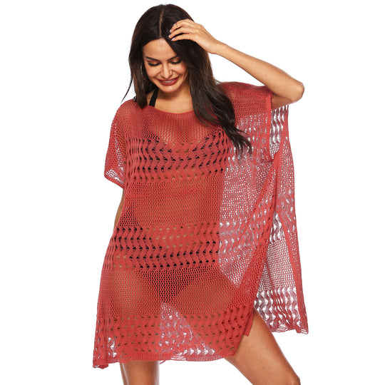 Damen eleganter Strandsarong mit filigranem Häkelmuster EB
