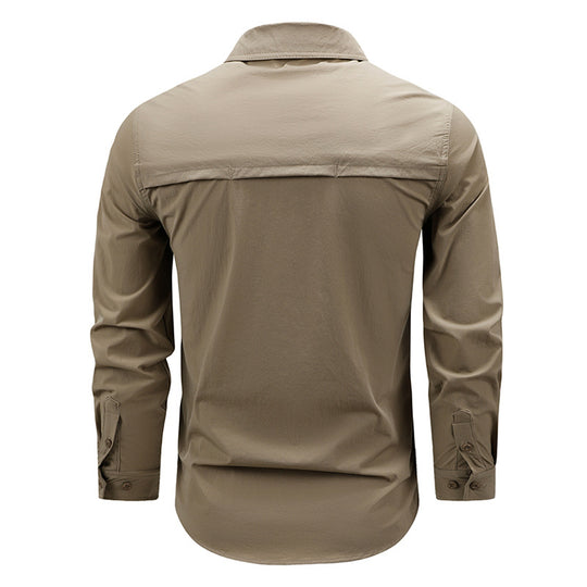 Herren  leichtes technisches Outdoorhemd mit aufrollbaren Ärmeln, Brusttaschen und atmungsaktivem Ripstop EB