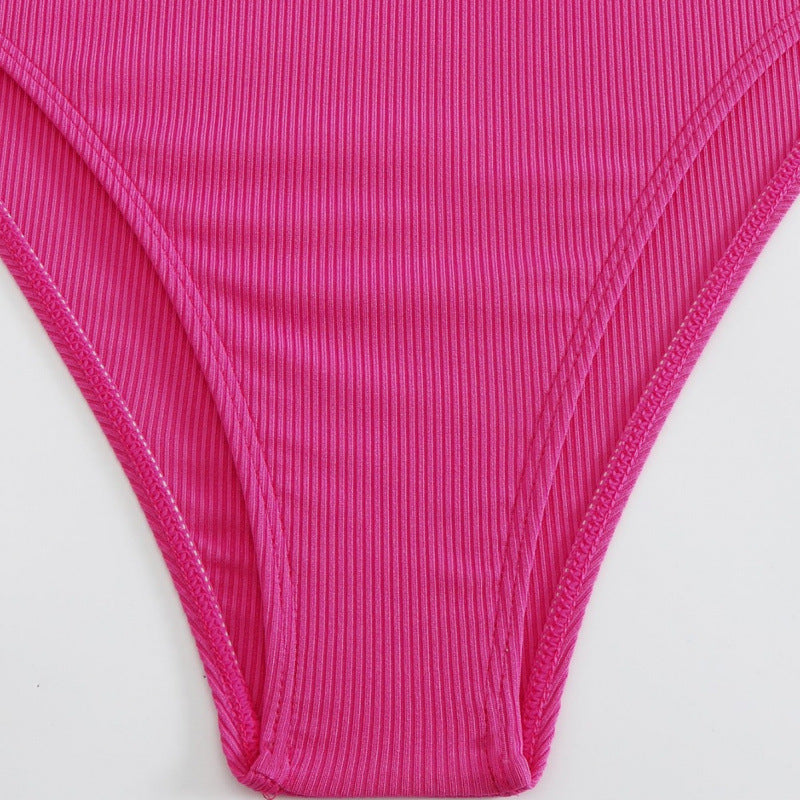 Damen Hochtailliertes Bikini-Set mit Rüschen und floralem Detail EB
