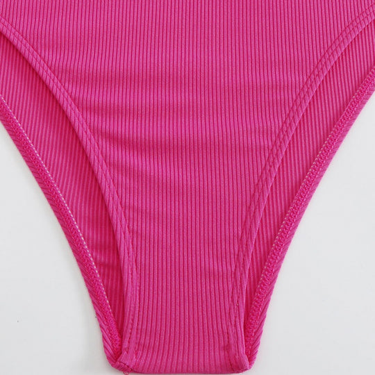 Damen Hochtailliertes Bikini-Set mit Rüschen und floralem Detail EB