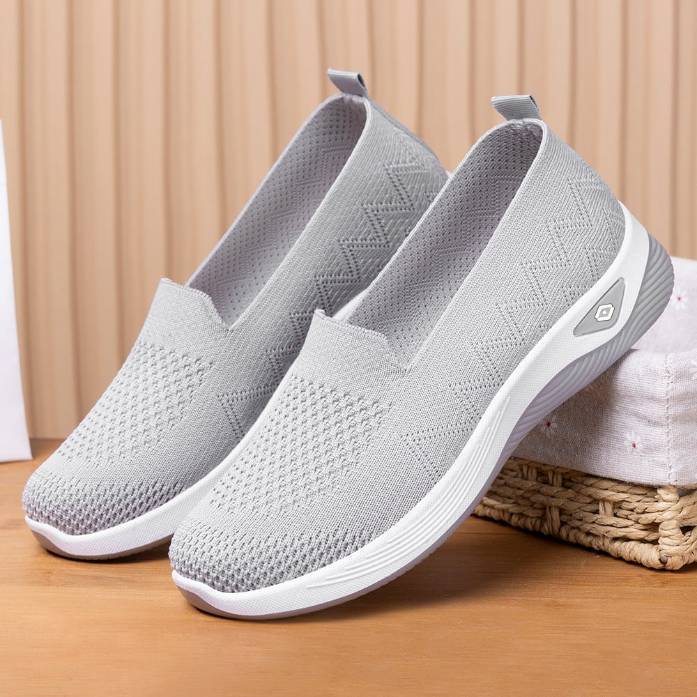 Damen Sportliche Slip-On Schuhe mit flexibler Sohle und atmungsaktivem Obermaterial EB