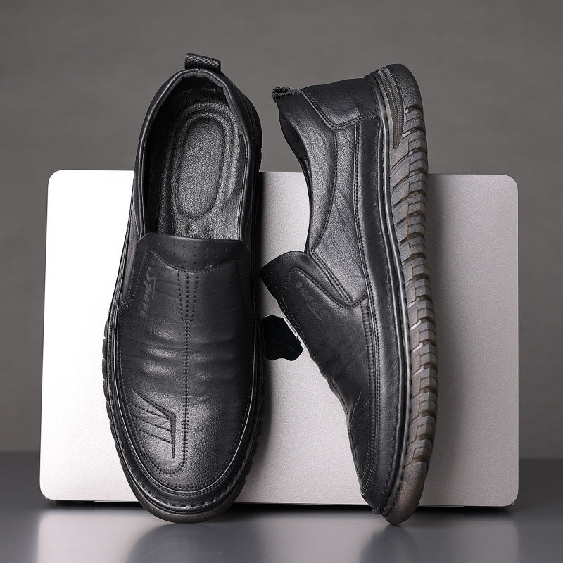 Damen Elegante Slip-On Lederschuhe mit rutschfester Sohle EB