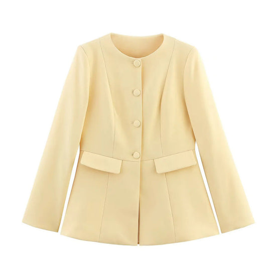 Damen moderne Blazerjacke mit strukturiertem Design EB