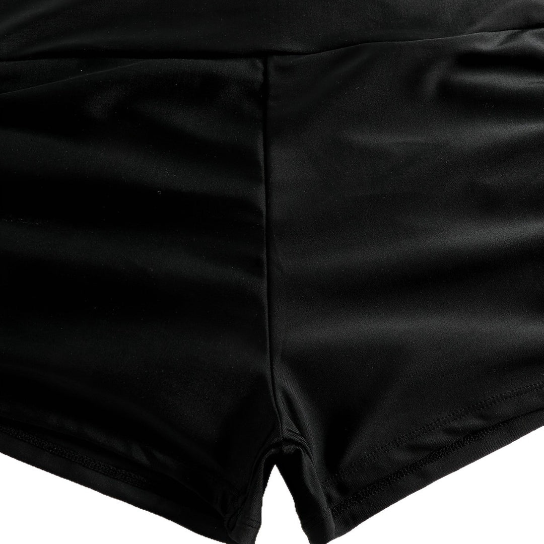 Damen Crop-Bikini Oberteil mit Rüschenbadeshorts EB