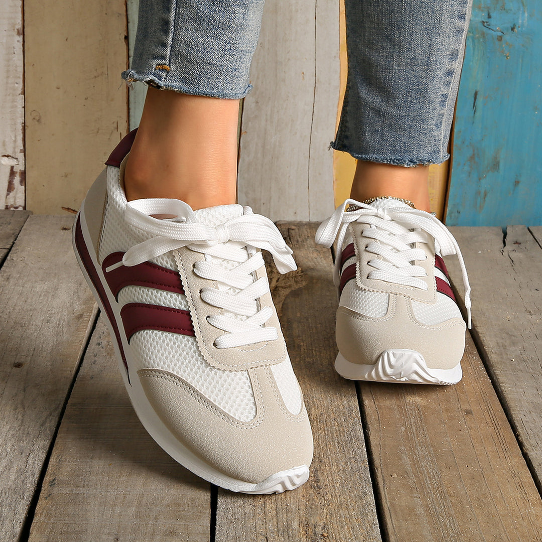 Damen Fitness Sneakers mit atmungsaktivem Mesh-Obermaterial und bequemer Dämpfung EB