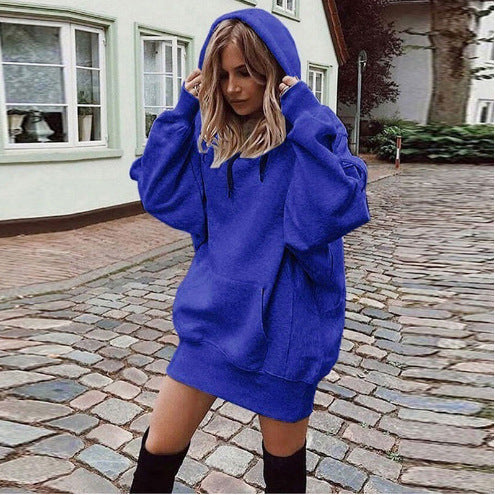 Damen Oversized Kapuzenkleid EB