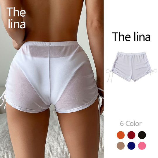 Damen Bequeme Badeshorts mit Rüschendetails EB