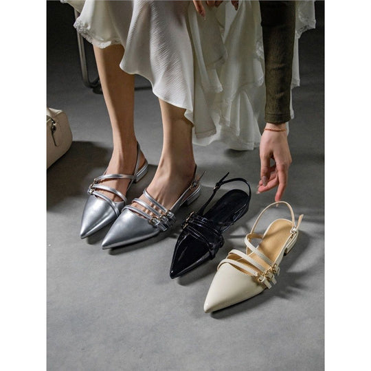 Damen elegante Ballerinas mit verziertem Riemendesign EB