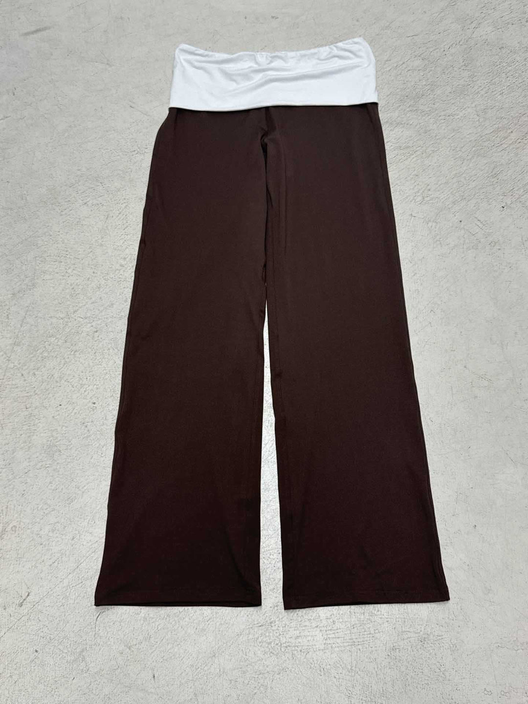 Damen nan weiche Yoga-Loungehose mit umklappbarem Bund und weitem Bein EB