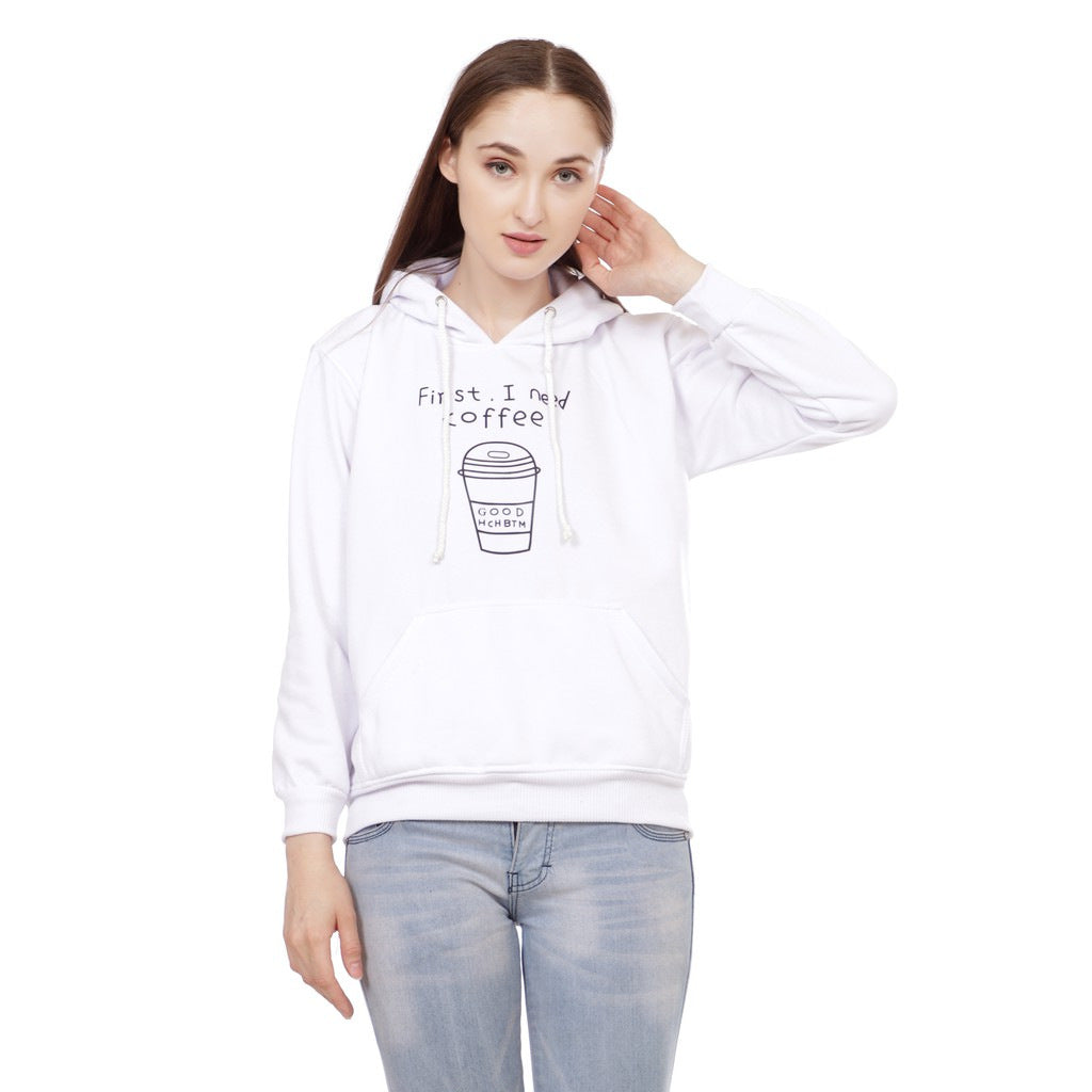 Unisex nan lässiger Kapuzenpullover mit Coffee-To-Go Grafik, Kängurutasche und verstellbarer Kapuze EB