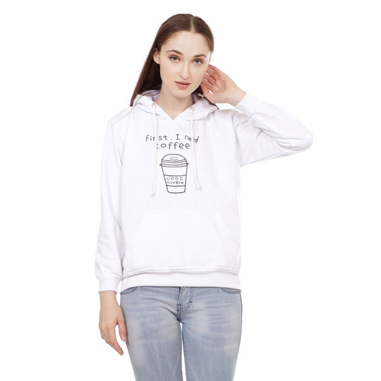 Unisex nan lässiger Kapuzenpullover mit Coffee-To-Go Grafik, Kängurutasche und verstellbarer Kapuze EB