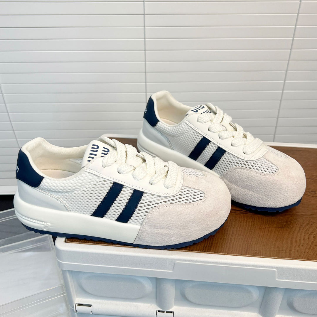 Damen Atmungsaktive Sportliche Sneakers mit innovativem Mesh- und Kunstlederdesign EB
