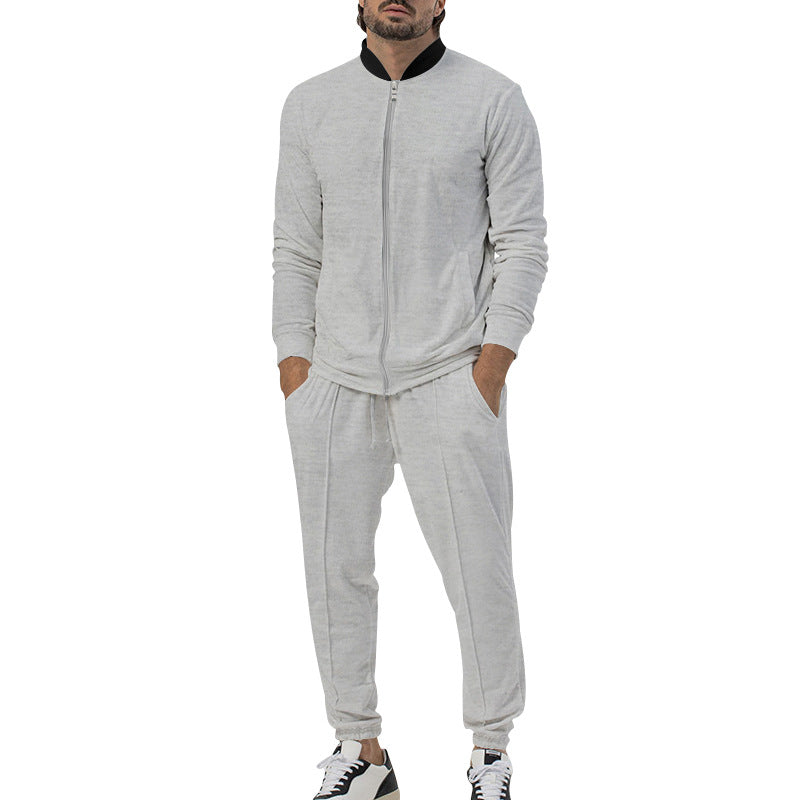Herren Sportliches Freizeit-Set mit hochschließendem Kragen und Reißverschluss EB