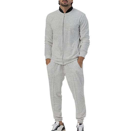 Herren Sportliches Freizeit-Set mit hochschließendem Kragen und Reißverschluss EB