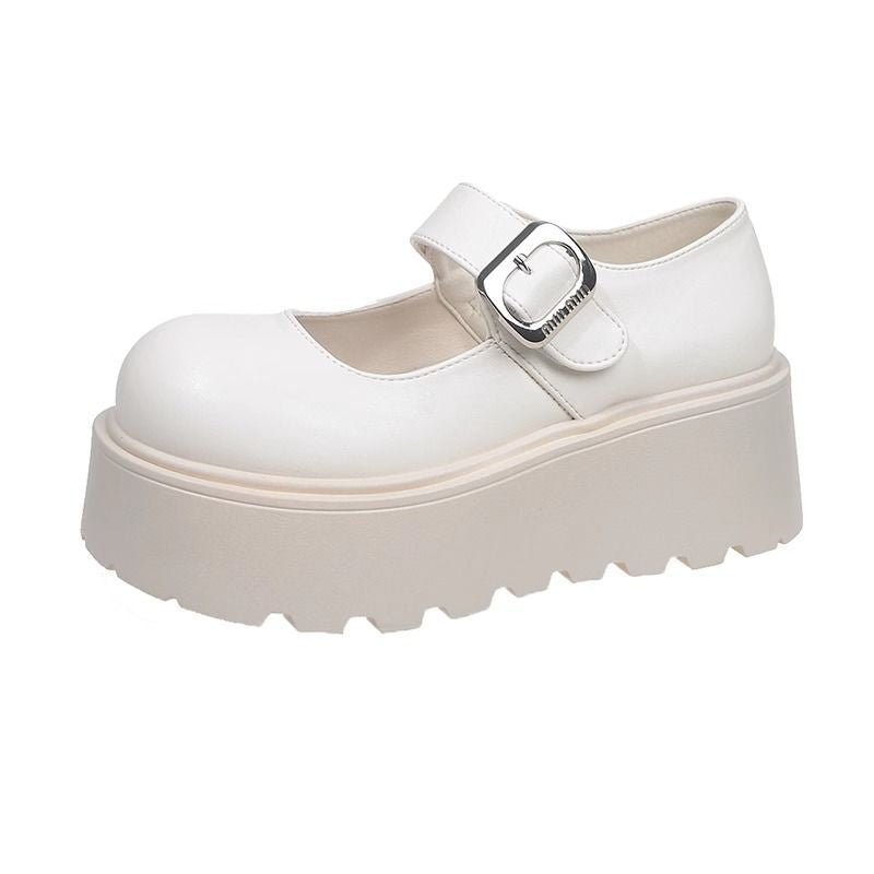 Damen Plattform-Schuhe mit Riemen und modischer Schnalle EB