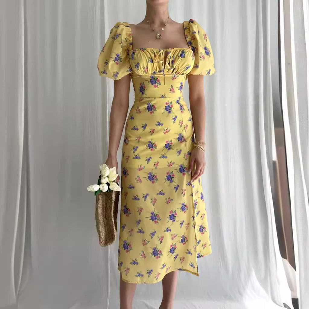 Damen Elegantes und verspieltes Blumenkleid EB