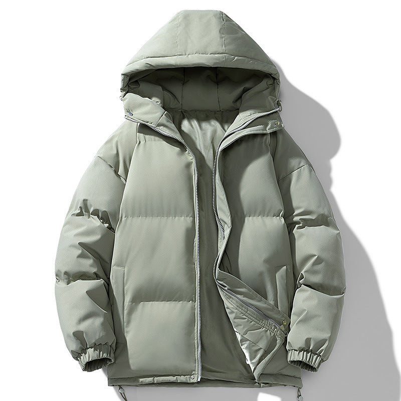 Herren minimalistischer Oversize-Steppmantel mit gesteppter Thermo-Füllung und Kordelzugkapuze EB